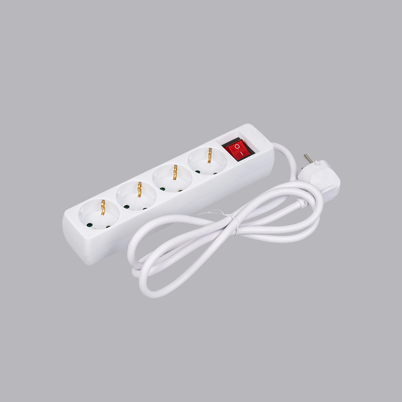 LOB-04K German genus rectangulum informibus IV-modo potentia habena cum switch Multi-Socket