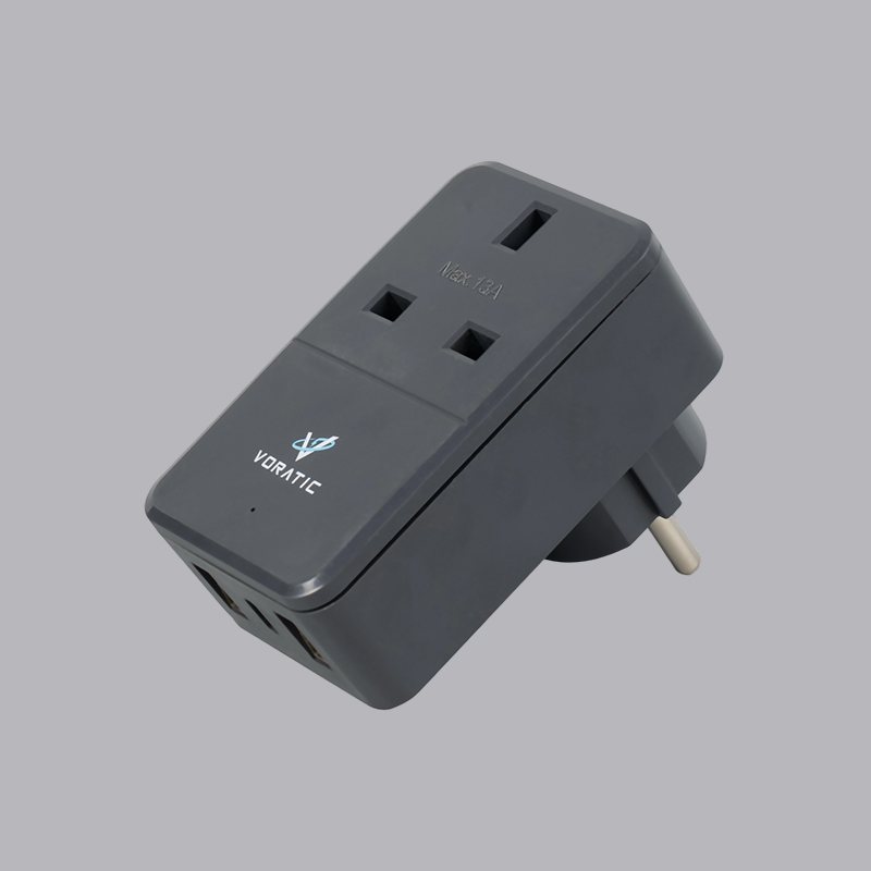 VT-925-DE UK ad Germaniam, 1 nervum, 2 USB portus, 1 typeC portuum adaptor