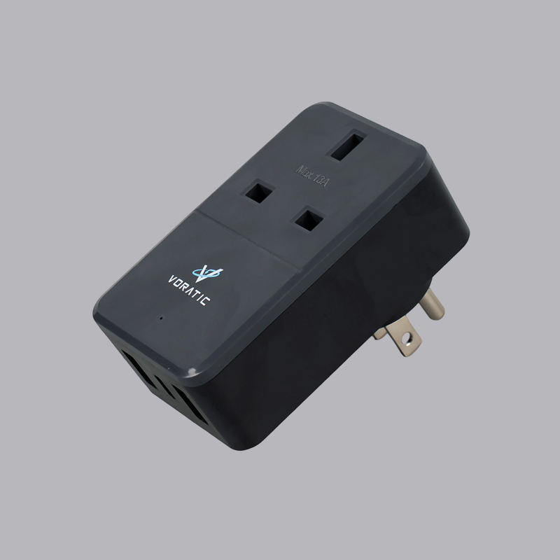 VT-926-US UK ad USA, 1 nervum, 2 USB portus, 1 typeC portus adaptor