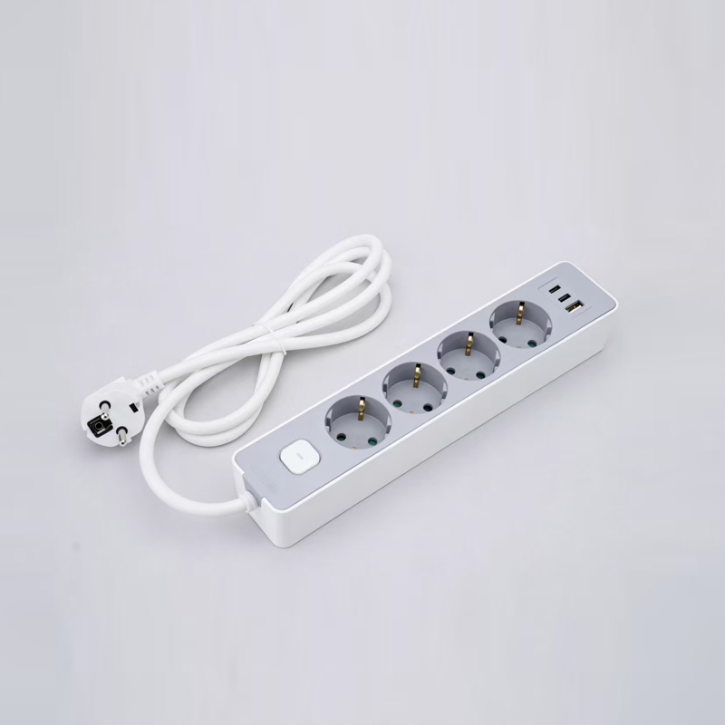 LOB-05K-AC German type 5-exitus potentia habena cum switch, PD celeriter patina, 1 USB-A et 2 Type-C portus Multi-Socket